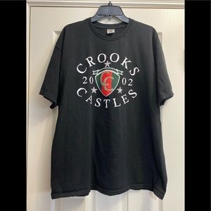 Vintage Y2K Crooks and Castles Men Tee Logo Print Sz XL